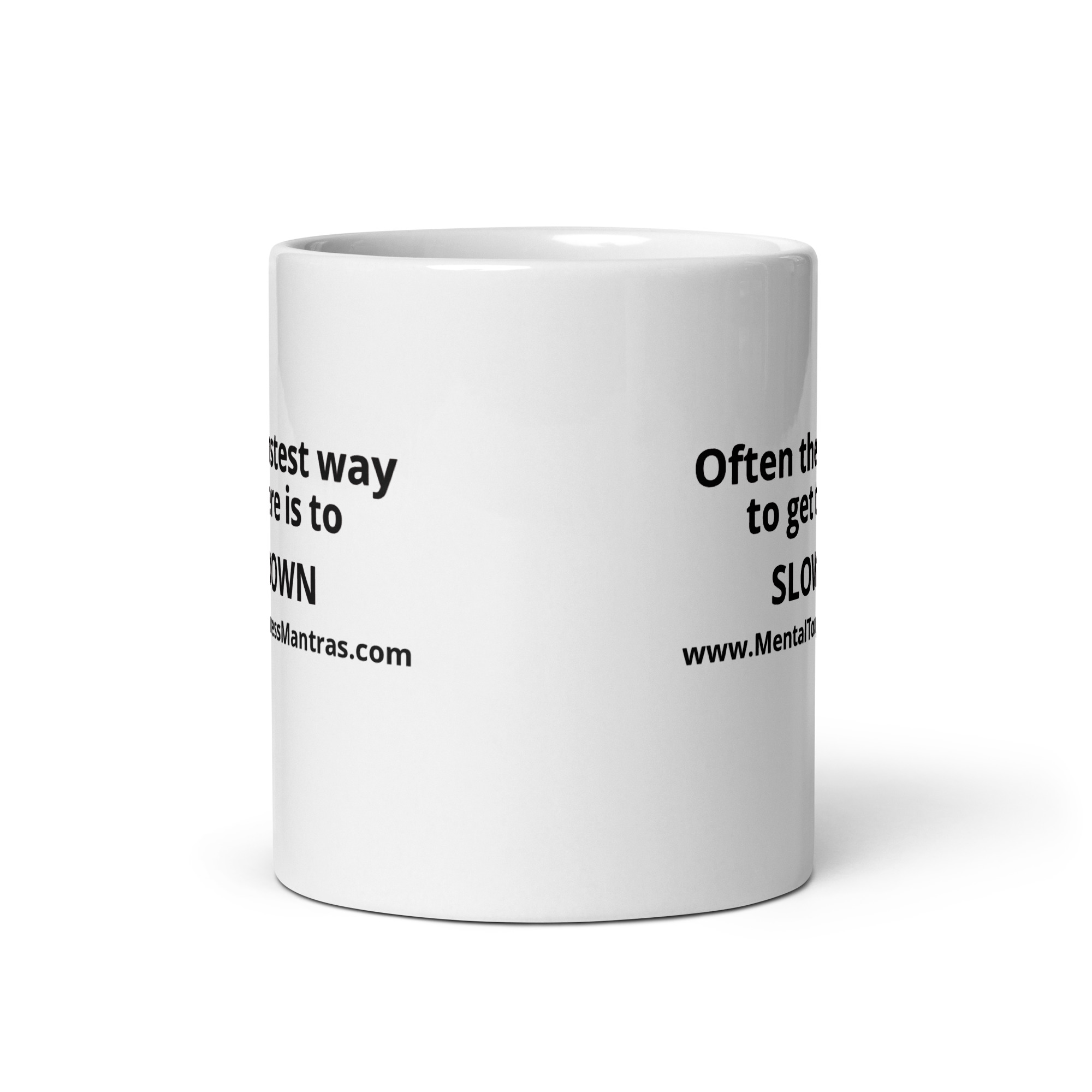 Often the fastest way to get there is to SLOW DOWN - White Glossy Mug - Image 4