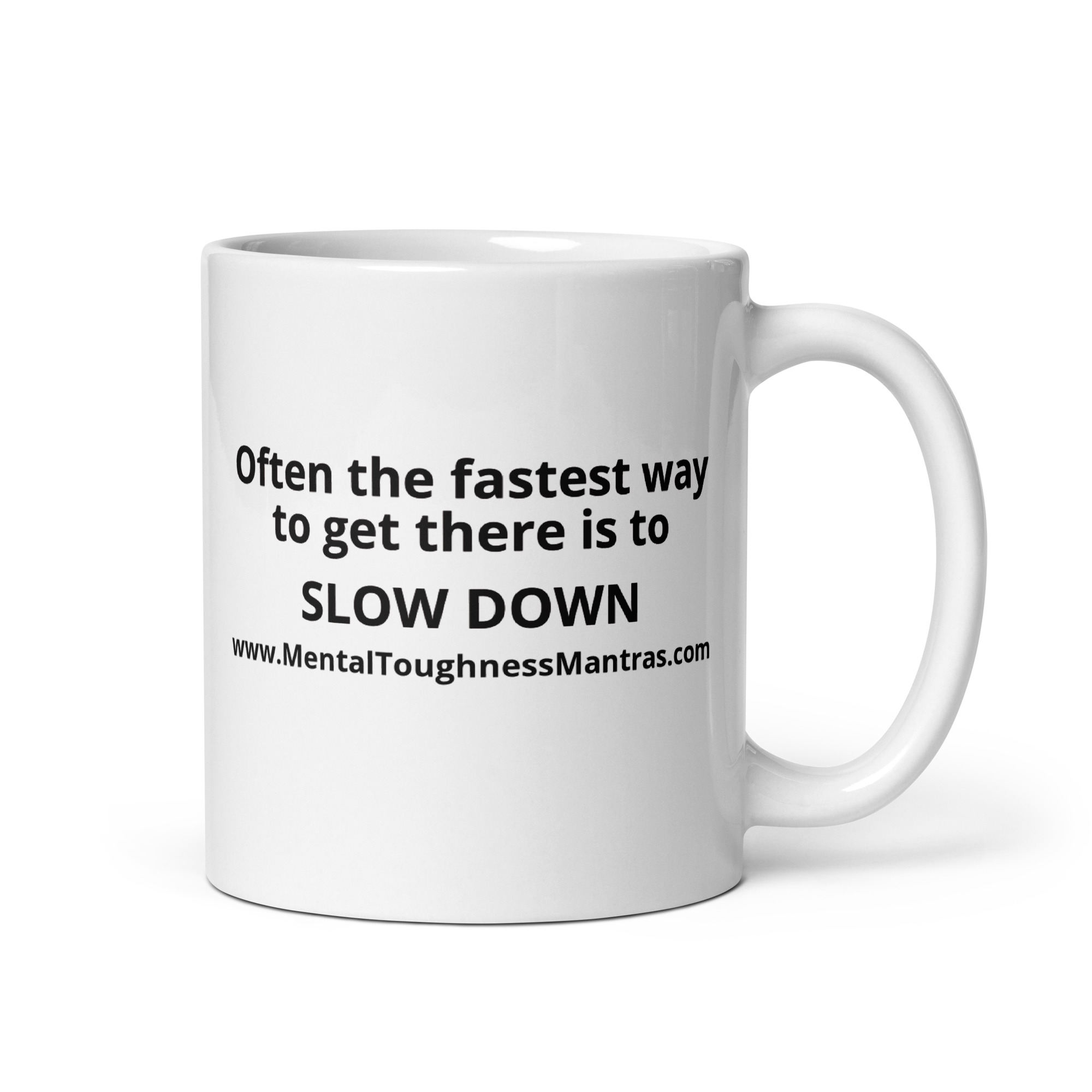 Often the fastest way to get there is to SLOW DOWN - White Glossy Mug - Image 2