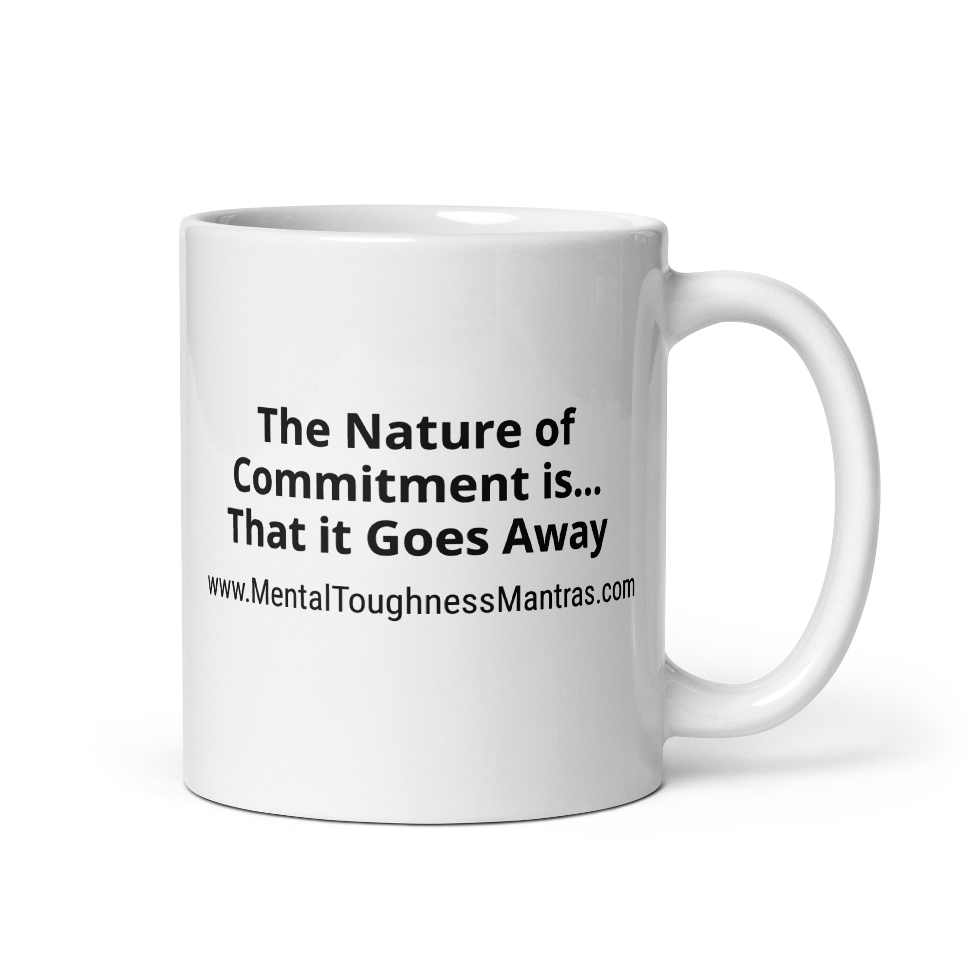The Nature of Commitment is… That it Goes Away - White Glossy Mug - Image 2