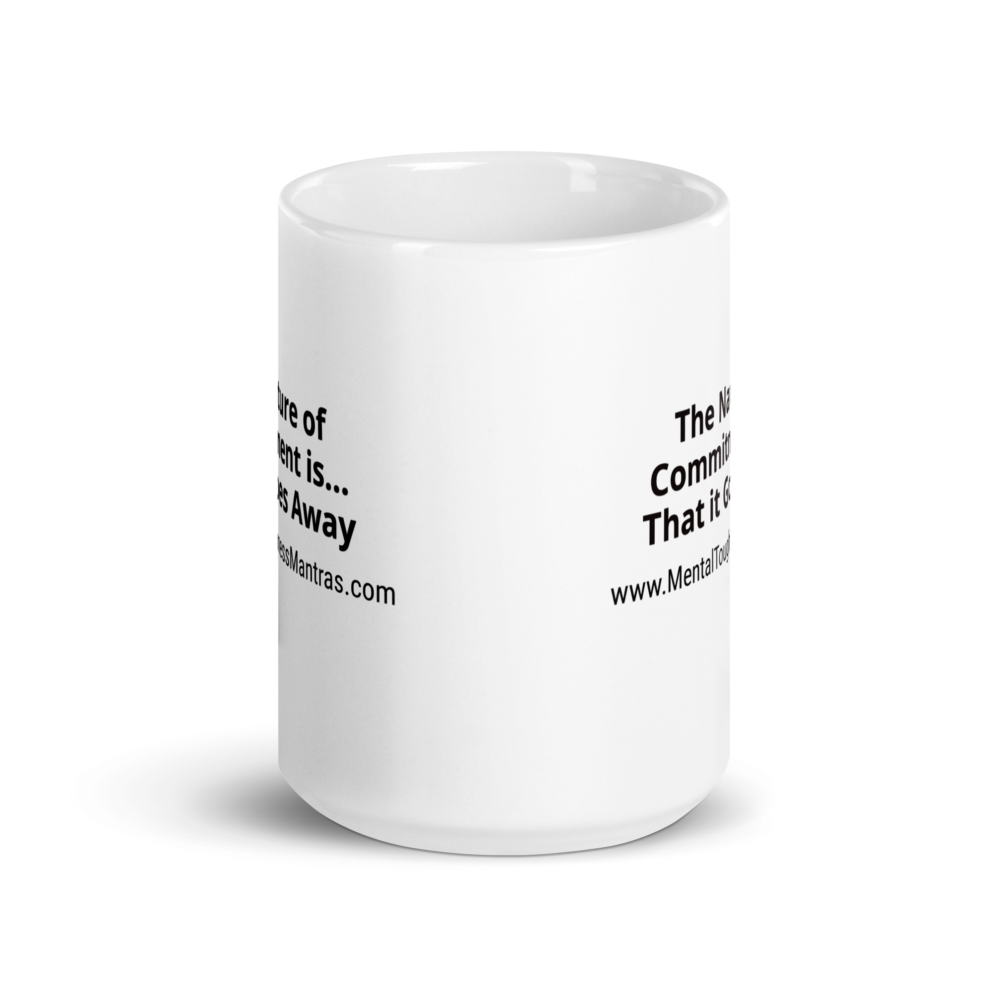 The Nature of Commitment is… That it Goes Away - White Glossy Mug - Image 6
