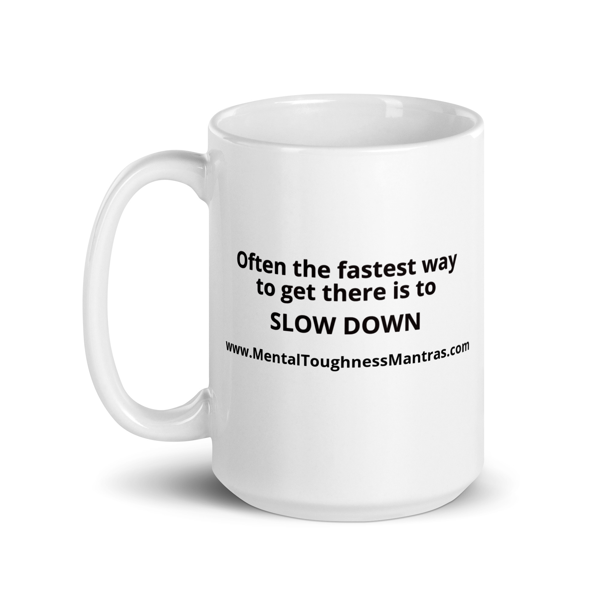 Often the fastest way to get there is to SLOW DOWN - White Glossy Mug - Image 5