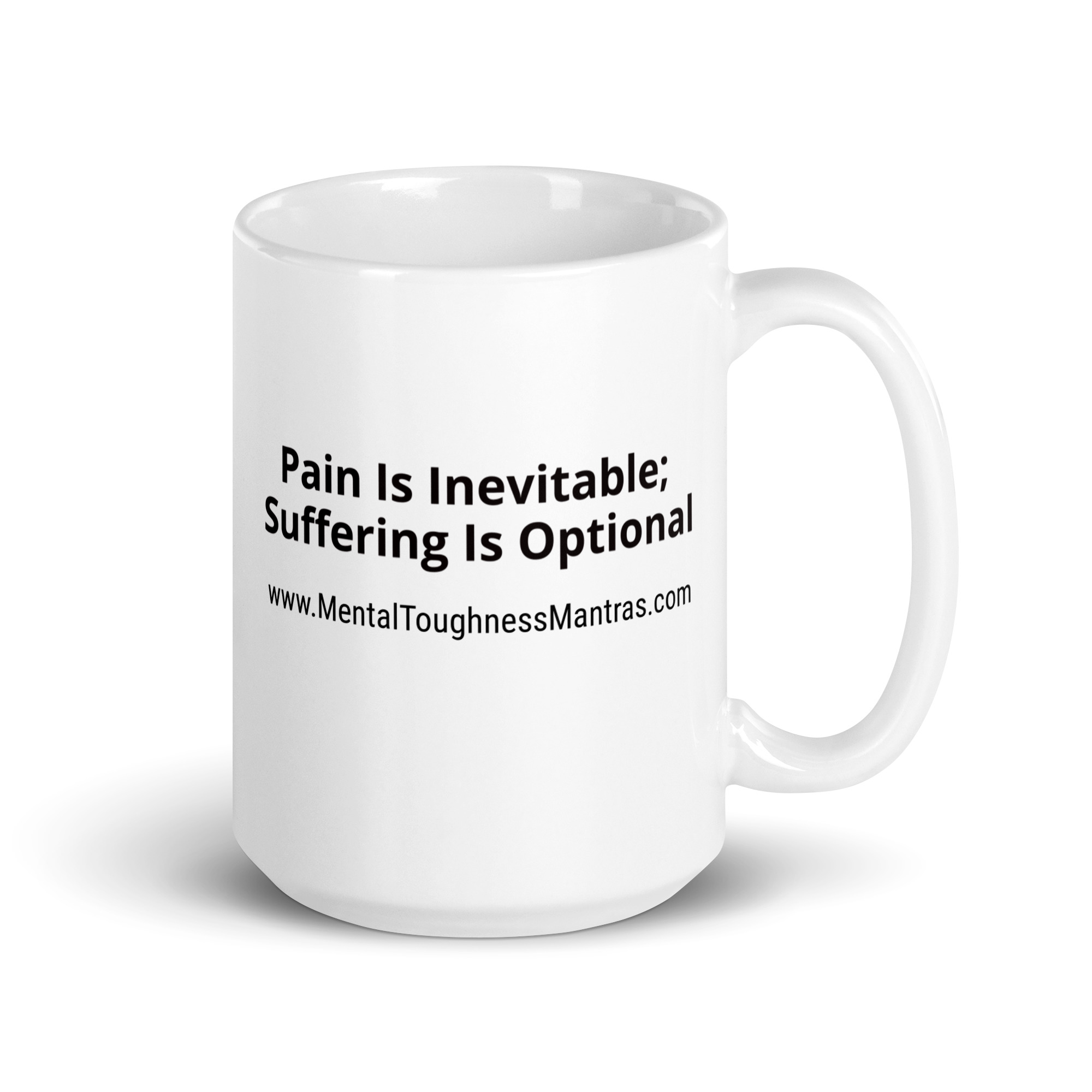 Pain Is Inevitable; Suffering Is Optional - White Glossy Mug